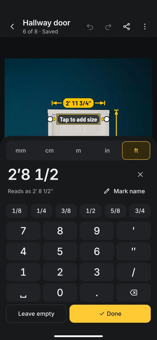 DimSnap: A keypad made for tape measures