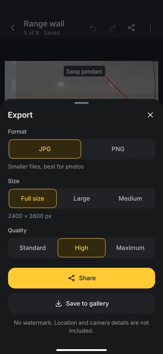 DimSnap: Share it with no watermark
