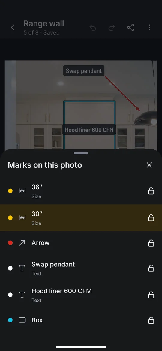 DimSnap: Review every mark in one list