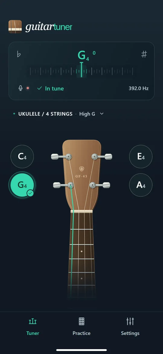 Guitar Tuner: Tune a ukulele