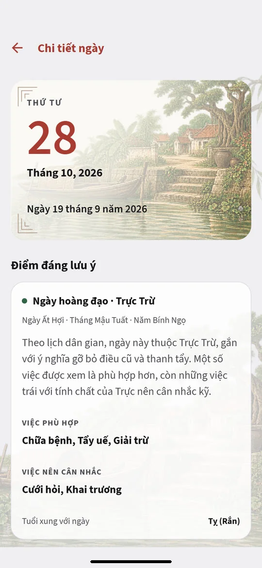 Vietnamese Calendar: Read day details