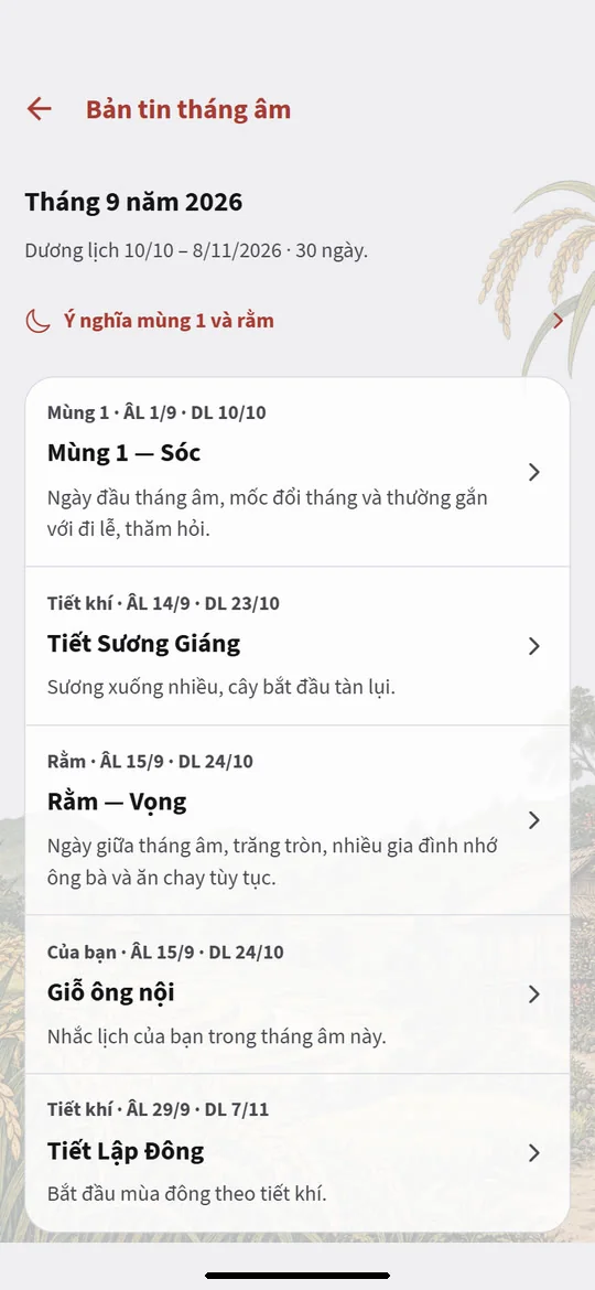 Vietnamese Calendar: This lunar month at a glance
