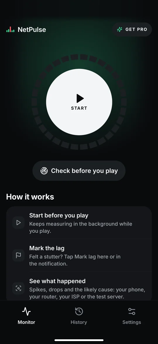 NetPulse: Start before you play