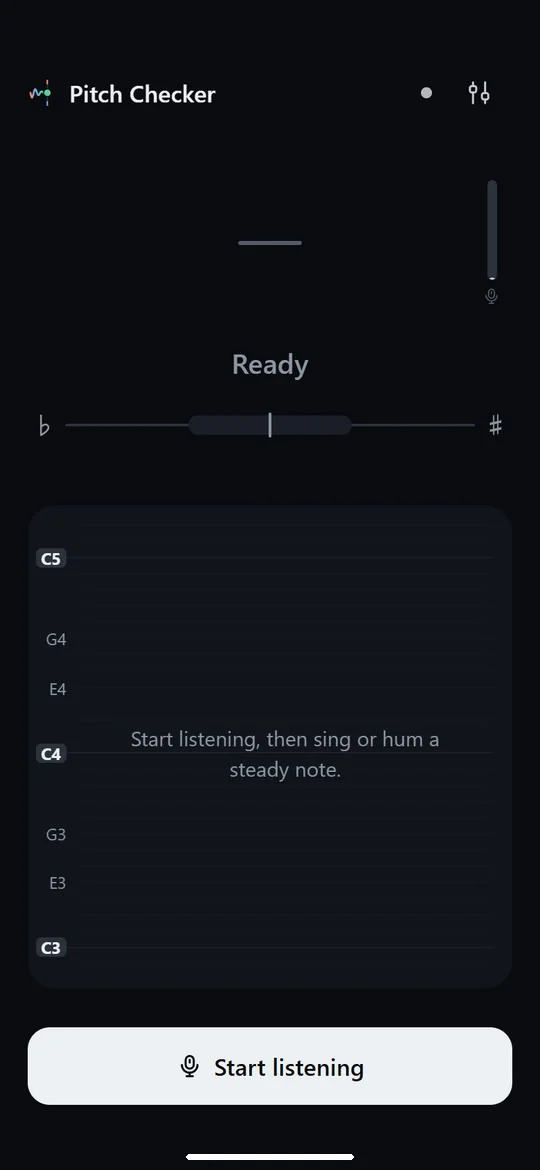 Pitch Checker: Tap, then sing