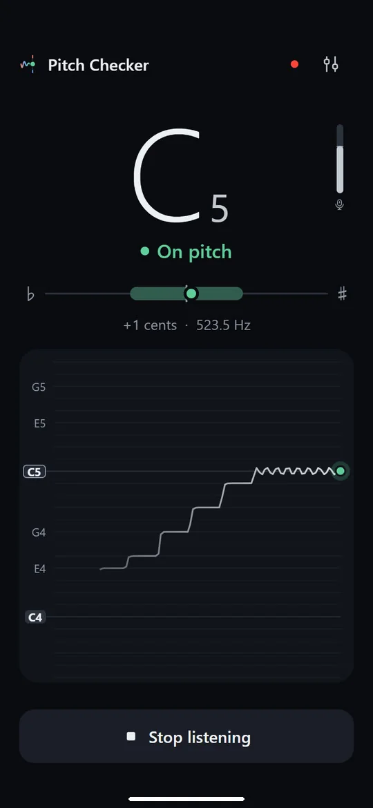Pitch Checker: Spots your vibrato