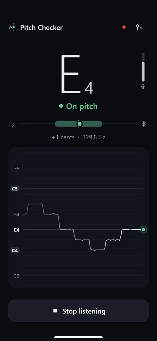 Pitch Checker: Follow a melody note by note