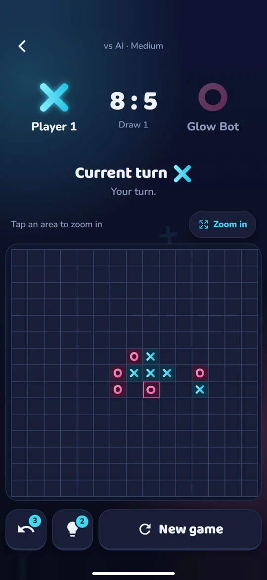 Tic Tac Toe: Go big with Caro 15×15