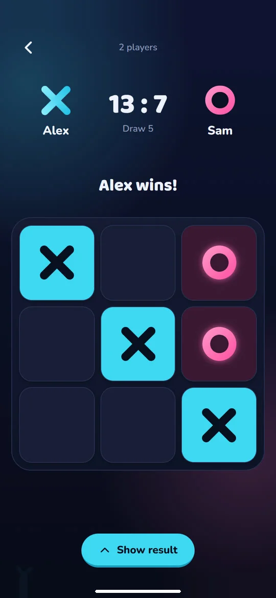 Tic Tac Toe: Play a friend on one phone