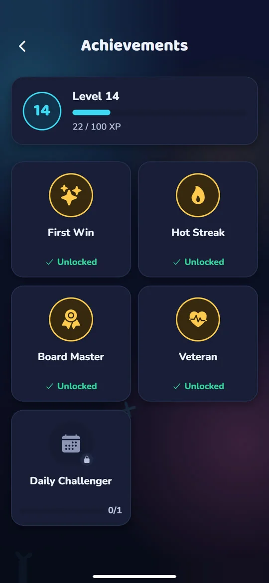 Tic Tac Toe: Level up, unlock badges